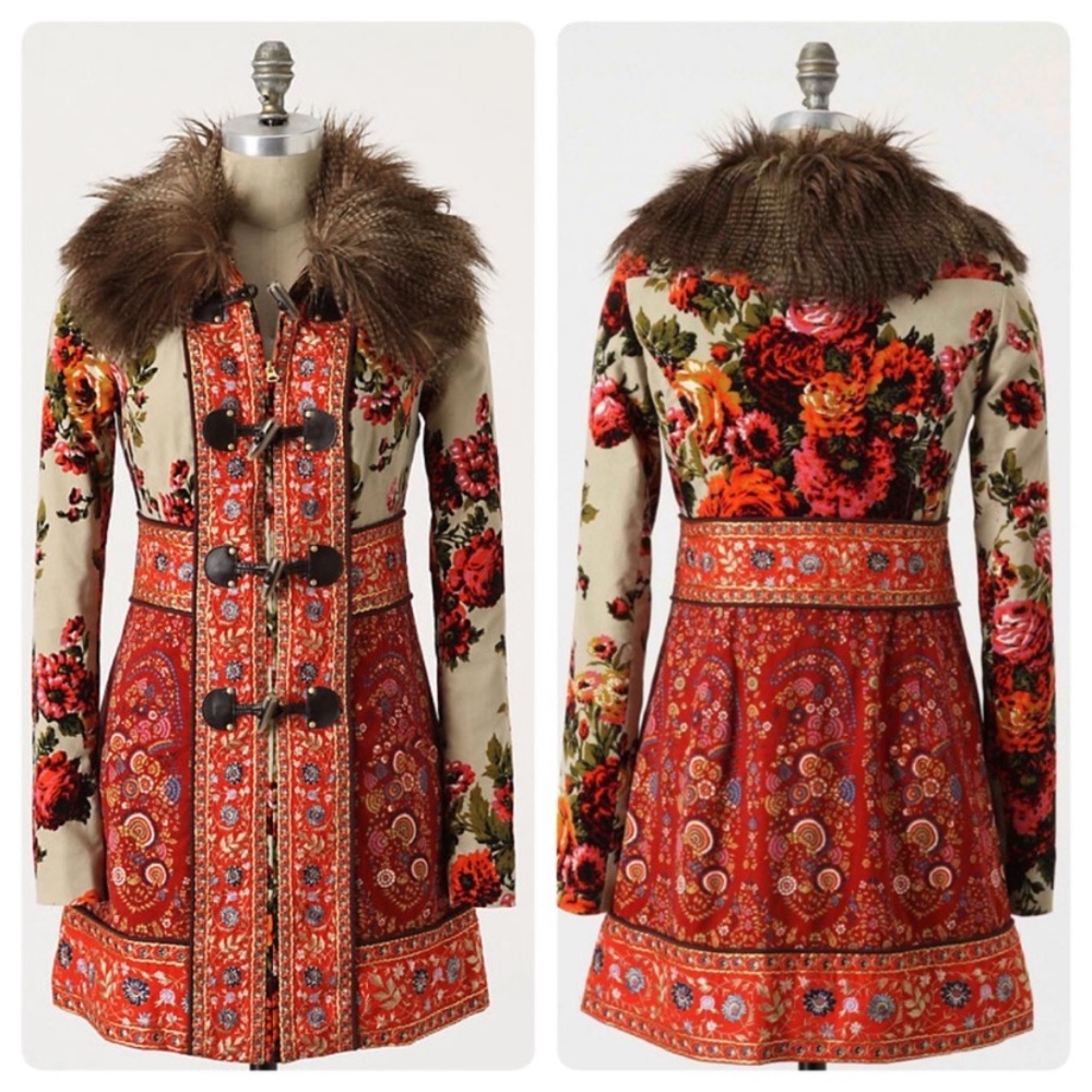 Anthropologie Karelia Tapestry Coat 0 - Picture 1 of 11
